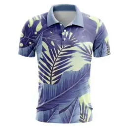 Custom Unisex Sublimated Golf Shirt Leaves